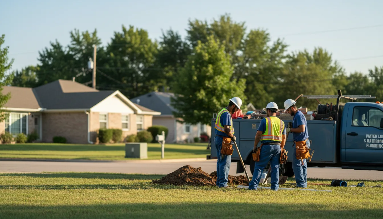Residential water line and bathroom plumbing service in Coupland, TX